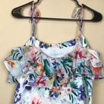 Amanda Uprichard Women’s Floral Print Multicolor Ruffle Tie Straps Tank Blouse Photo 5