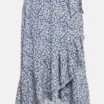 Polo Ralph Lauren Blue Floral High Low Skirt Size 10 Photo 0