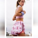 Free People Movement Varsity Blues Pink and White Printed Shorts -Sand Storm Photo 7
