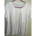 COS  White Pleat Front Short Sleeves Women’s Blouse Top Work Office, size large Photo 1