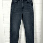 American Eagle Washed Black Curvy Mom Jeans Size 4 Long Photo 0