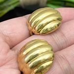 Trifari Vintage 60’s Polished Gold- tone Dome Clip On Earrings Photo 7