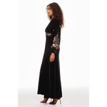 RIXO Black Floral Embroidered Velvet V Photo 15