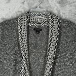 Lucky Brand Sweater Womens XS Cream Black Fair Isle Cardigan Neutral Bohemian Photo 4