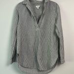 J.Crew|Black and White Striped Linen Blend Top sz XS Black Photo 0