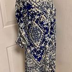 CAbi Blue Jewel Tunic Belted Button Down Dress Photo 2