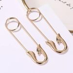 Hollow Big Pin Stud Drop Earrings Gold Photo 2