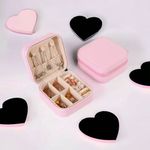 1pc Mini Jewelry Box, Portable Jewelry Storage Box, PU‎ Leather Small Organizer Pink Photo 10