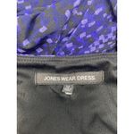 Jones Wear  Dress Womens 12 Purple Black Sleeveless Faux Wrap‎ V-Neck A-Line Photo 3