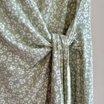 Nine Britton Green and White Animal Print Stretch Wrap Dress, Size Large Photo 8