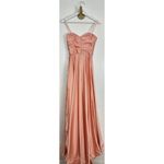 La Femme  Strapless Slit Satin Ballgown in Peach Size US 0 Photo 6