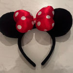Disney Minnie Mouse Black Ears Headband with Red Polka Dot Bow Photo 0