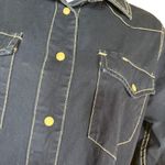 Denimist‎ Dark Wash Button Down Cowboy Romper Size Small Blue Photo 5