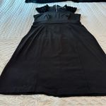 Saint Tropez West Black Ruffle Sleeve Sheath Size 8 Minimalist Quiet Luxury LBD Photo 9