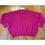 Zenana ribbed fuschia mock neck exposed seam oversized sweater XL Photo 5