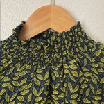 Alice Blue  leaf print peplum mock neck career blouse S Photo 3