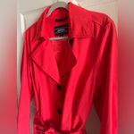 Lands' End Lands’ End Women’s Crimson Dawn Cotton‎ Blend Harbour Trench Coat Size Large Photo 5