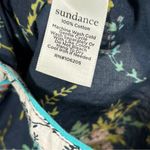 Sundance Button Front Floral Long Sleeve Top 100% Cotton sz Small Boho Western Blue Photo 4