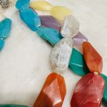 Talbots Multi-Strand Faceted Resin Statement Necklace – Pastel & Earth Tones Photo 3