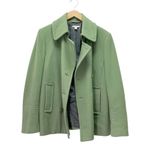 Garnet Hill  Green Wool Pea Coat Jacket Women’s Size 12 Double Breasted Spring Photo 3