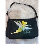 Disney 3/$15  Tinkerbell Fairy Small Black Cosmetic Bag Pouch Zipper Top Handle Photo 1