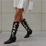 [Dolce Vita] Black Samare Western Leather Tall Embroidered Cowboy Boots Size 6.5 Photo 9