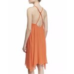 Alice + Olivia  Katey Tangerine Orange Chiffon Braided Halter Dress Photo 1