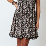 Black Floral Babydoll Slip Dress‎ Size M Photo 0