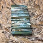 Blue and Green Mother of Pearl Abalone Stretch Bracelet Photo 2