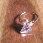Rose De France Amethyst Moissanite Rose Gold over Sterling Silver Ring (Size 10) Photo 7