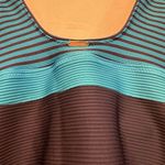 Lands' End  Womens Size 8 Blue Two Tone Striped Swimsuit Underwire‎ Built In Bra Photo 2