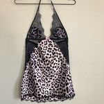 Victoria's Secret Victoria’s Secret Whitish/Silver Eggplant/Light Pink Lace Leopard Print Slip Photo 2
