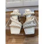 Dolce Vita Pang Heeled Sandals Ivory Stella Size 8 NIB Braided Slip On Strappy White Photo 3
