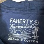 Faherty Sunwashed Midweight Organic Cotton Hoodie Pullover Blue Size M Photo 3
