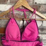 Lucky Brand  2 Piece Swimsuit Medium Pink Bikini Top & Hipster Bottom Embroidered Photo 3