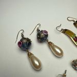 Dangle Drop Pierced Earrings Lot Of 3 Bead / Rhinestone Mix Photo 11