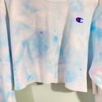 Champion Splash Paint Cropped Fleece Lined Reverse Weave Sweatshirt Size L Photo 3