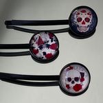 Handmade New 3 pc Skull Rose hair Clip hair pin  Photo 2