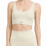 Set Active  Sculptflex Boxy Bra Tank Beige Ribbed Top Size XS Athleisure Stretch Photo 0