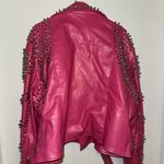 NWOT Azalea Wang Hot Pink Vegan Leather Studded Moto Jacket Plus 3x SOFI 3xl Photo 5