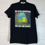Viacom International SpongeBob SquarePants Graphic T-Shirt Me After Socializing Funny Tee Cotton M Photo 0