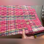 Vintage Pink and Blue Lightweight Quilted Vest LG High Collar pockets preppy Photo 7