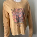 The Vinyl Icon Def Leopard Waffle Knit Top Yellow Size M Photo 0