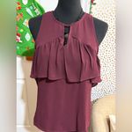 Iris basic  Burgundy Cold Shoulder Blouse Photo 1