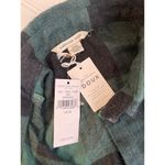 American Eagle NWT  Green & Black Buffalo Plaid Babydoll Flannel Peplum Shirt M Photo 4
