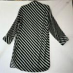 ZARA Basic Green Black & White Stripe Polyester Nightshirt Ladies Photo 4