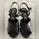 Gucci Authentic Black Leather Betsey Ankle Strap Heels Shoes Sz 36 Photo 1