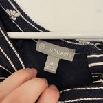 Talbots T BY  Long Sleeve Mixed Print Dress Navy Blue Cream Striped Floral Cotton Photo 3