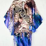 Alberto Makali Vintage  Silk Mini Dress Size 6 Cape Jewel Embellished Y2K Photo 1