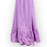 Charlie Holiday Puff Sleeve Backless Cotton/Linen Paris Maxi Dress Lilac size 4 Purple Photo 4